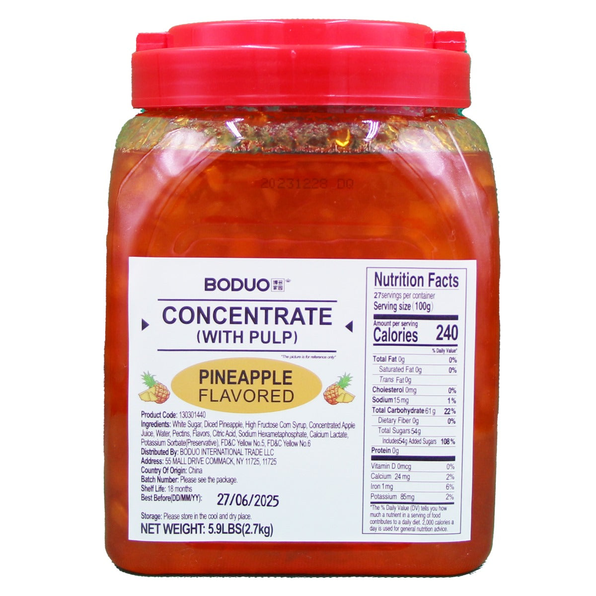 Concentrado de Piña con Pulpa 2.7 kg